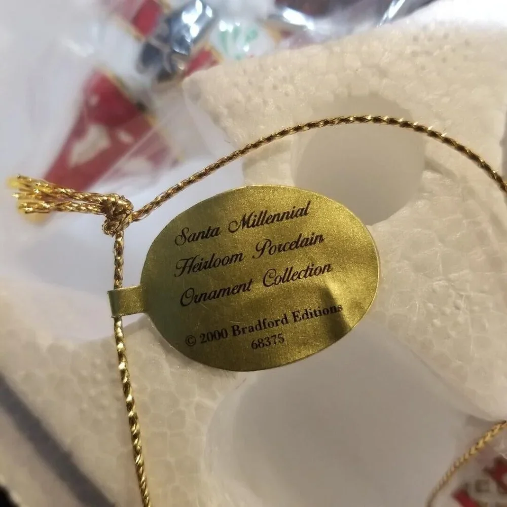 VNTG 2000 Bradford Exchange Santa Millennial Porcelain Ornaments Collection #2 - Picture 9 of 10